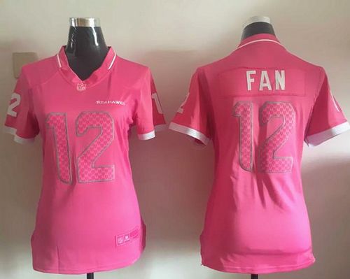 Nike Seahawks #12 Fan Pink Women's Stitched NFL Elite Bubble Gum Jersey